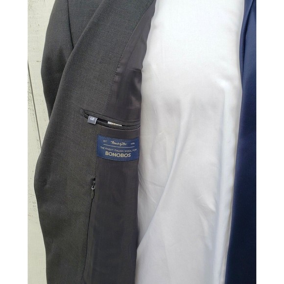 Bonobos Italian Performance Blazer Mason Solid Charcoal Men 38R Standard Fit NW - Picture 7 of 9